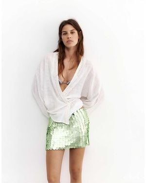 Pull&Bear Minirock mit pailletten - Weiß