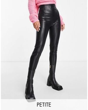 Stradivarius Petite Faux Leather Skinny Trouser - Blue
