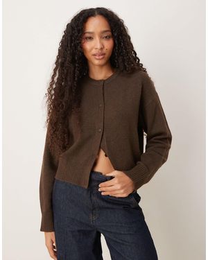 JJXX – strickjacke aus wollmischung - Braun