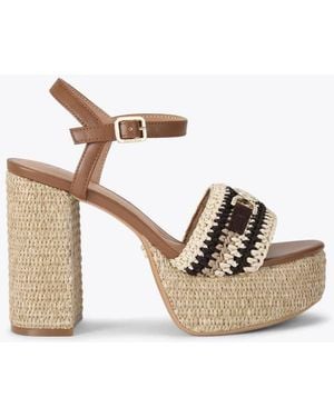 Carvela Kurt Geiger Nola Platform Heel Heeled Sandals - Black