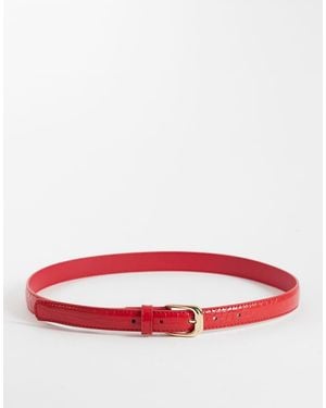 Mango Faux Croc Belt - Red