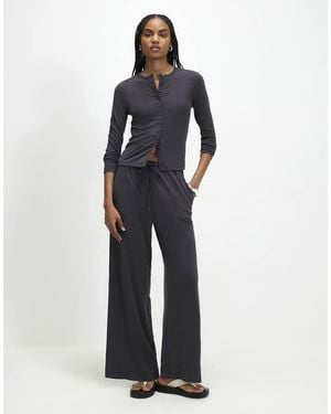 River Island Soft Touch Wide Leg Trousers - Blue