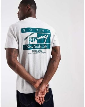Tommy Hilfiger Flag Back Print T-Shirt - Grey