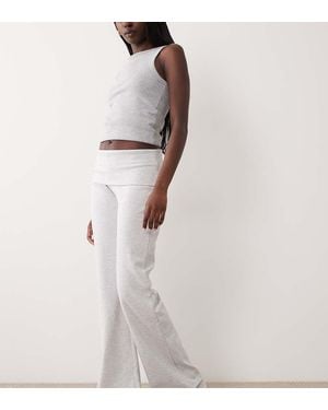 The Frolic Exclusive Fold Over Detail Flare Trouser Co-Ord - Purple
