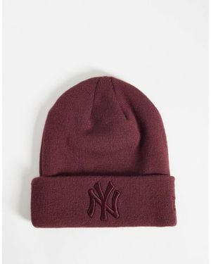 KTZ Ny yankees bonnet côtelé à logo ton sur ton en bordeaux - Rouge