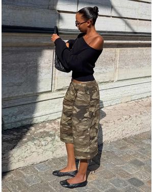 Bershka Pullover mit asymmetrischem ausschnitt - Mettallic