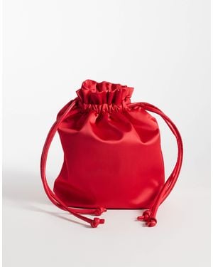 ASOS – satin-beuteltasche - Rot