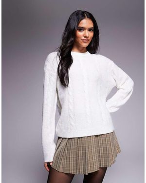 Kaiia Exclusive Oversized Cable Knit Jumper - White