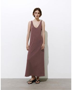 Pull&Bear Robe mi-longue à bretelles - aubergine - Marron