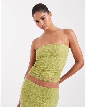 JJXX Co-ord Lace Bandeau Top - Green