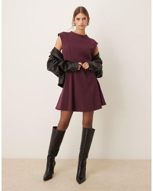 Mango Cap Sleeve Fit And Flare Mini Dress - Pink