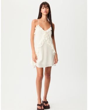 Stradivarius – kurzes trägerkleid - Weiß