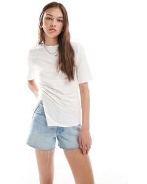 Object Corset Waist T-shirt With Split - Blue