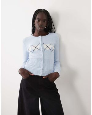 Cotton On Fluffy Fitted Knit Cardigan - White