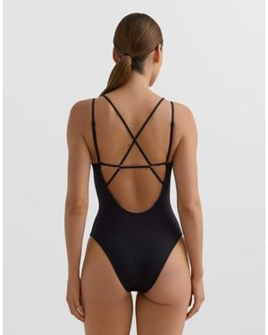 Oysho Crossover Strap Swimsuit - Blue