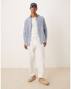 GANT Regular Cotton Linen Mix Shirt - Blue