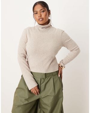 ASOS Asos design curve – weicher rollkragenpullover aus baumwolle - Natur