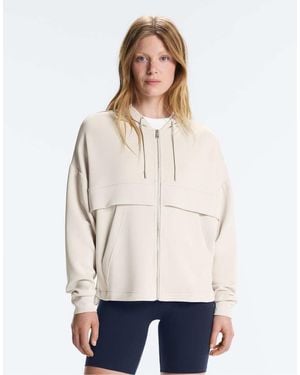 Oysho Soft-Touch Modal Zip-Up Sweatshirt - Natural