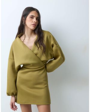 ASOS Balloon Sleeve Mini Dress - Green