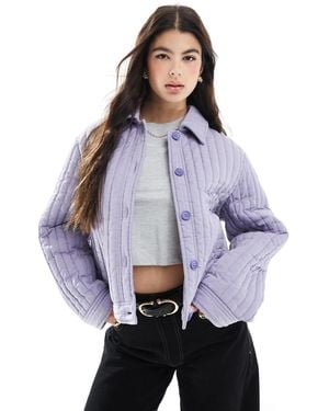 ASOS Washed Quilted Shacket - Purple