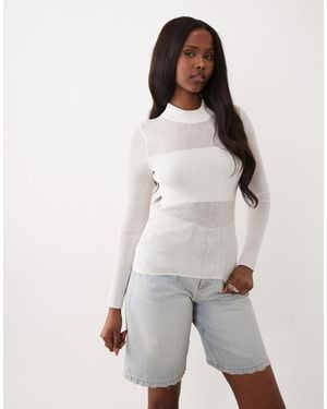 HUGO Long Sleeve Top - White