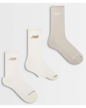 New Balance Everyday Seasonal Crew Socks 3 Pack - Natural