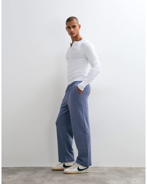 Lacoste Gerade geschnittene waffel-loungewear-hose - Blau