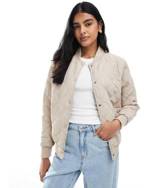 Brave Soul Quilted Bomber Jacket - White