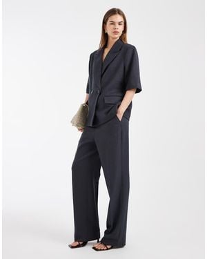 Vero Moda Mid Rise Wide Leg Trouser Co-ord - Blue