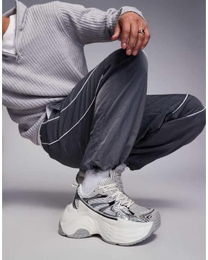 ASOS Sneakers E Argento Con Suola Spessa - Grigio