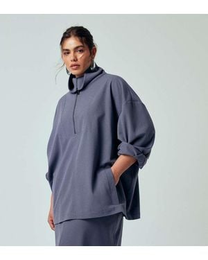 ASOS Asos Design Curve Tailored Funnel Neck Jacket - Blue