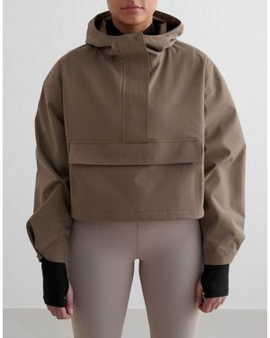 Aim'n Nougat Cropped Waterprood Anorak - Brown