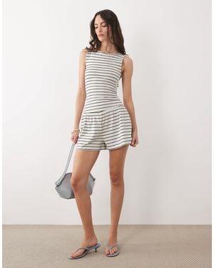 WeWoreWhat Knit Pull On Hot Short Co-ord - Natural
