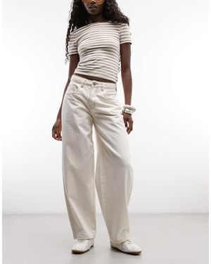 Daisy Street Low Rise Barrel Jeans - Gray