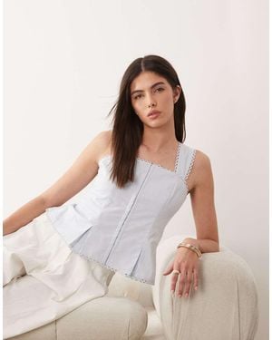 Nobody's Child Top Van Linnenmix Met Peplum En Plooien - Blauw