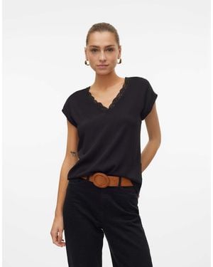 Vero Moda – kurzärmlige bluse - Blau