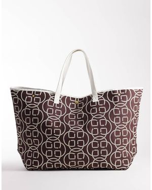 GANT Bolso De Playa Marrón Extragrande De Lona De - Blanco