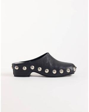 ASOS Margo clog-mules aus leder mit nieten - Schwarz
