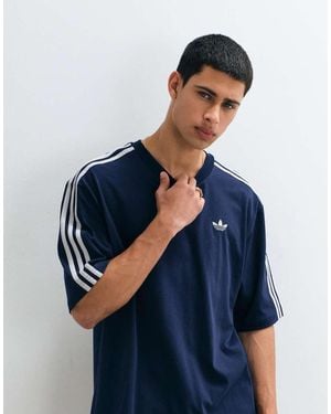 adidas Originals Camiseta Con Tres Rayas De - Azul
