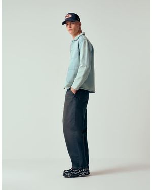 ASOS Vaqueros Azules De Corte Tapered Holgado Con Lavado Oscuro Y Pinzas De - Verde