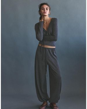 Pull&Bear Fluid Sarouel Trousers - Blue