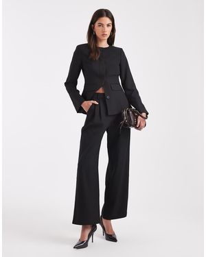 4th & Reckless Tailored Pleat Front Straight Leg Trouser Co-ord - Black