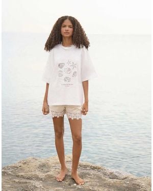 4th & Reckless Cotton Shell Graphic Oversized T-shirt - White