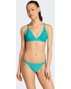 adidas Originals – iconisea – geripptes, wattiertes triangel-bikinioberteil - Blau