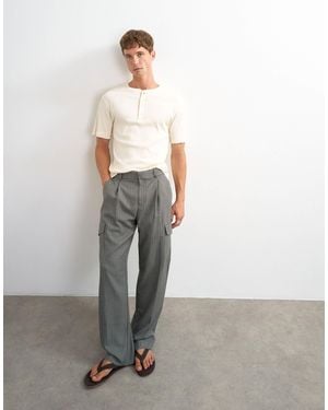 TOPMAN Wide Leg Cargo Trouser - Gray