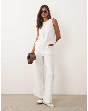 Mango Rodas 100% Cotton Textured Trouser Co-ord - Natural