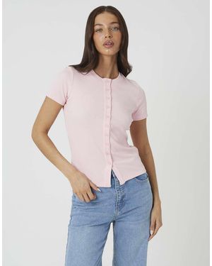 Brave Soul Cotton Rich Short Sleeve Button Down Top - White