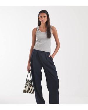 ASOS Tall Pantaloni Sartoriali Con Fascia Alta E Doppia Piega - Blu