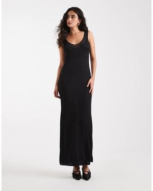 Calvin Klein Fine Knit Maxi Dress - Black