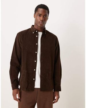 SELECTED 100% Cotton Cord Shirt - Brown